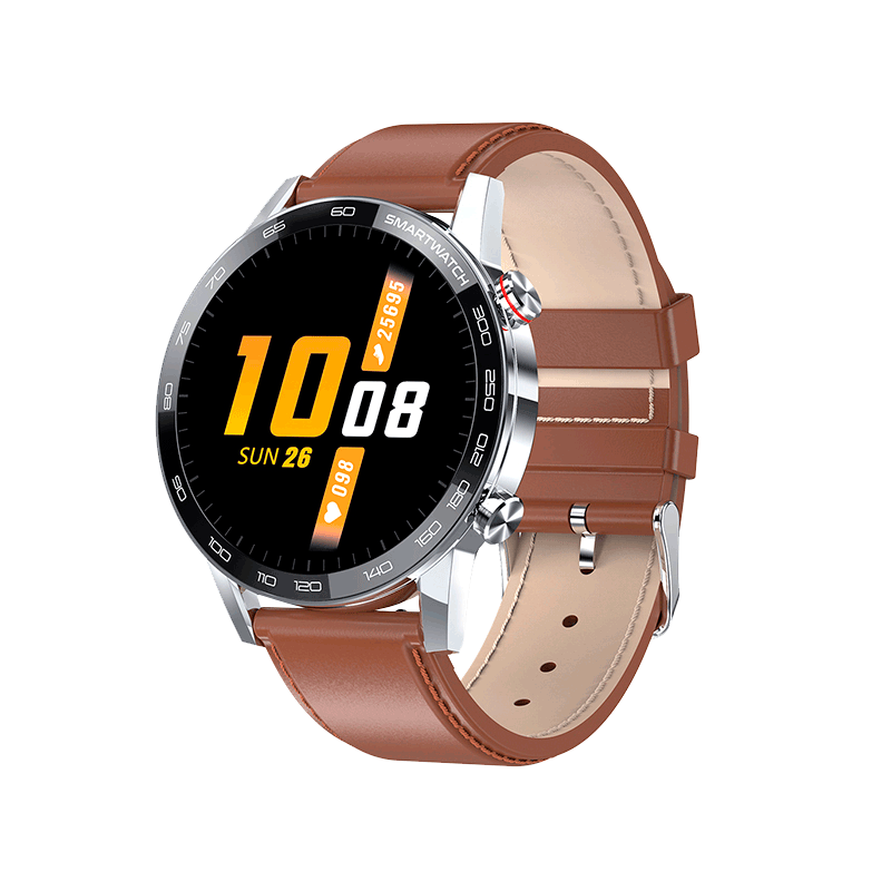 Reloj inteligente Smartwatch KEI KUNZA Pro Plateado/Marrón Cuero - keiphone .com