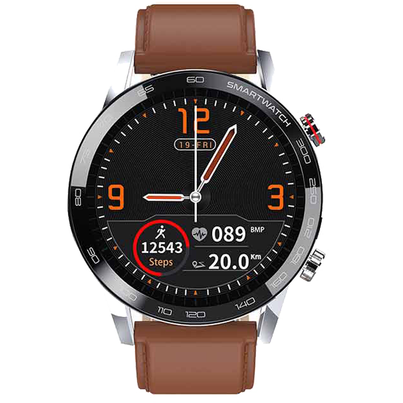 Reloj inteligente Smartwatch KEI KUNZA Pro Plateado/Marrón Cuero -  keiphone.com