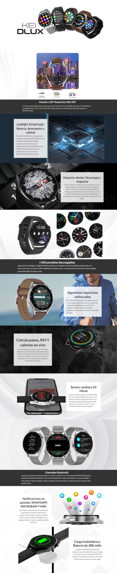 Reloj Inteligente Smartwatch Dlux Metal | Lider