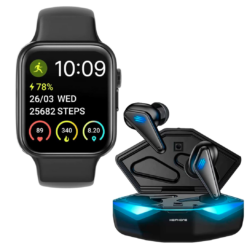 Combo Kei VoiceFlow: Smartwatch Keiphone Kei Nevo Alexa + Audífonos Kei K55 Gamer